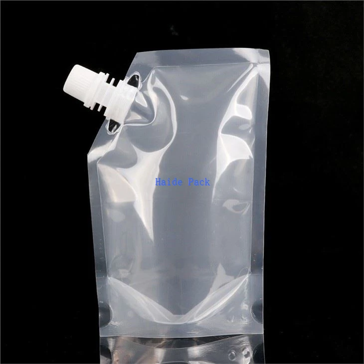 Custom Printed Reusable Plastic Liquid Drinking Stand Up Pouch With Spout